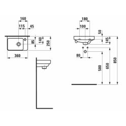 Умывальник Laufen PRO S 815960 36x25