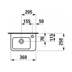 Умывальник мини Laufen Pro 816955 36x25 с отв, справа