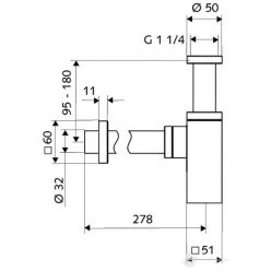 Сифон для раковины Quad Schell, 015050699 латунь, цвет хром