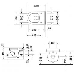 Подвесной унитаз Duravit Starck 3 Rimless (с крышкой SoftClose) 45270900A1