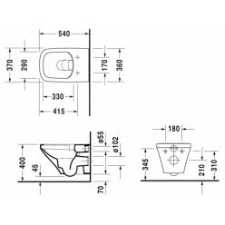 Подвесной унитаз Duravit Durastyle Rimless (с крышкой SoftClose) 45510900A1