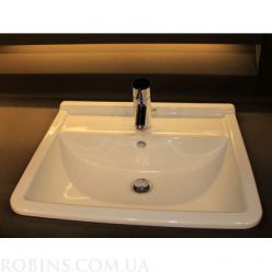 Умывальник Duravit Starck 3 0302560000, встраиваемый сверху 56x46.5 см с переливом