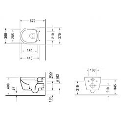 Подвесной унитаз Duravit Me by Starck Rimless (с крышкой SoftClose) 45290900A1