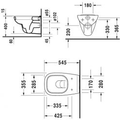 Подвесной унитаз Duravit D-Code Rimless (с крышкой SoftClose) 45700900A1