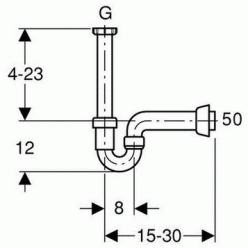 Сифон для чугунной и стальной мойки Geberit 152.741.11.1, d 50 мм 