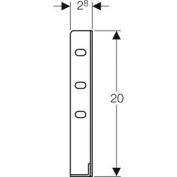 Угловое ребро жесткости каркасной системы Geberit GIS для монтажа свободностоящей перегородки, 461.660.00.1