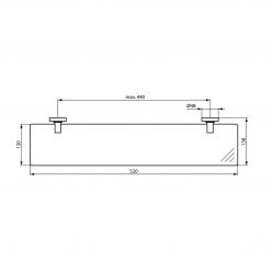 Полка Ideal Standard IOM прозрачное стекло A9125AA, 52 см