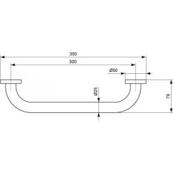 Поручень прямой для ванны Ideal Standard IOM A9126AA, 30 см