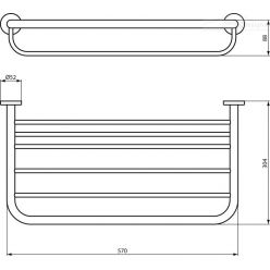 Полотенцедержатель с полкой Ideal Standard IOM 570 мм A9106AA