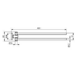 Полотенцедержатель Ideal Standard IOM двойной поворотный, 40 см  A9131AA 