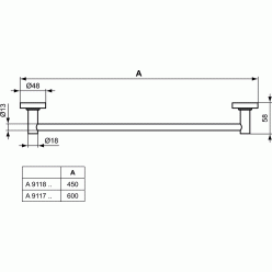 Полотенцедержатель Ideal Standard IOM 450 мм A9117AA