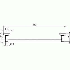 Полотенцедержатель Ideal Standard IOM 600 мм A9118AA