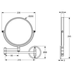 Зеркало косметическое Ideal Standard IOM поворотное A9111AA