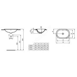 Умывальник овальный Ideal Standart  Connect 620х410 мм, E504901