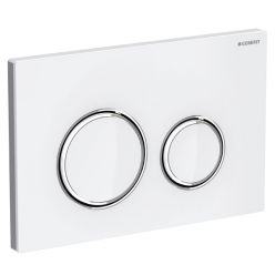 Смывная клавиша Geberit Sigma21 115.884.SI.1, двойной смыв, белое стекло