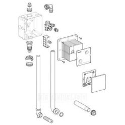 Блок управления смывом писсуара Geberit 116.003.00.1 со смывным патрубком и выпускным комплектом, yнивeрсaльный