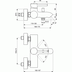 Смеситель для ванны/душа Ideal Standard Ceraline BC199AA