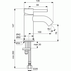 Смеситель для умывальника Ideal Standard Ceraline BC268AA