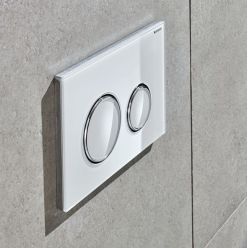 Смывная клавиша Geberit Sigma21 115.884.SI.1, двойной смыв, белое стекло