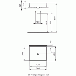 Умывальник Ideal Standard STRADA K077601, 50x42 накладной на столешницу