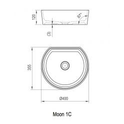 Умывальник Ravak Moon 1С,  40 x 35,5 x 12 см