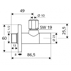 Угловой вентиль Schell Stile 1/2" x 3/8", 053760699