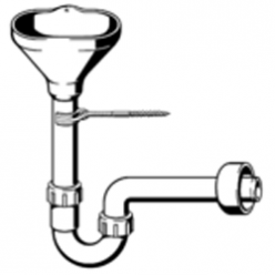 Сифон для раковины Viega 111809 трубный, дренажная воронка, пластик, отвод 40