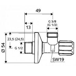 Угловой вентиль Schell Comfort 1/2" x 3/8" c фильтром, 049480699