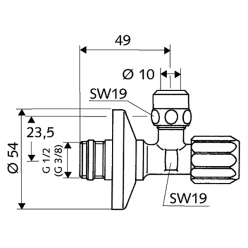 Угловой вентиль Schell Comfort 1/2" x 3/8" c фильтром и цангой 10 мм , 049490699