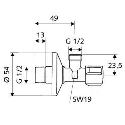 Угловой вентиль Schell Comfort  1/2х1/2, 052170699