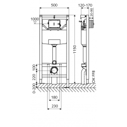 Инсталляция для унитаза SCHELL MONTUS C120 с креплениями 120-170, 030570099