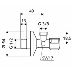 Угловой вентиль Schell Comfort  1/2х3/8, 052120699