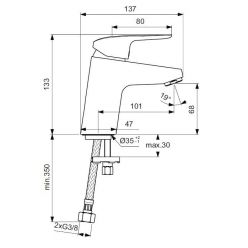 Смеситель для умывальника Ideal Standard Ceraflex B1710AA