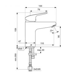 Смеситель для умывальника Ideal Standard Ceraflex B1714AA