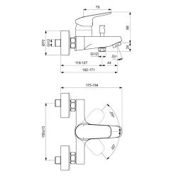 Смеситель для ванны с душем Ideal Standard CERAPLAN III, B0718AA