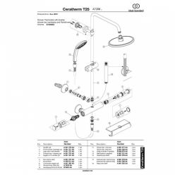 Душевая стойка Ideal Standard Ceratherm T25, A7208AA с термостатическим смесителем 