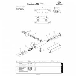 Термостатический смеситель Ideal Standard CERATHERM T25 для душа A7201AA
