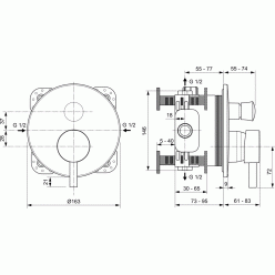 Смеситель встраиваемый Ideal Standard CERALINE для ванны с душем A7389AA