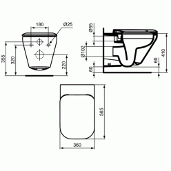 Унитаз подвесной Ideal Standard Tonic II Rimless сиденьем микролифт K316501