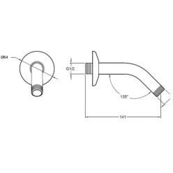 Кронштейн для верхнего душа Jacob Delafon Moxie E11626-CP