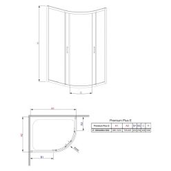 Душевой уголок Radaway Premium Plus E 100×80 (30491-01-02N) матовое стекло