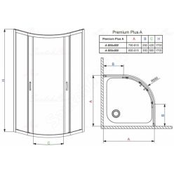 Душевой уголок Radaway Premium Plus A 80×80×170 (30411-01-08N) коричневое стекло