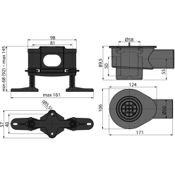 Сифон DN50 и комплект регулируемых ног AlcaPlast APZ-S12