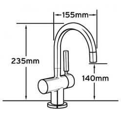 Смеситель InSinkErator, F-HC3300BR с одной ручкой (для горячей и холодной воды), хром матовый, 44320B