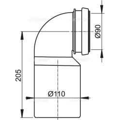 Стоковое колено 90/110 AlcaPlast M906