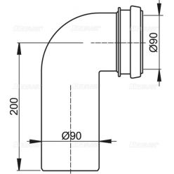 Колено стока, комплект 90/90 AlcaPlast M908