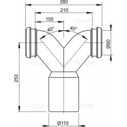 Двойное колено 90° с защитными затворами AlcaPlast M909