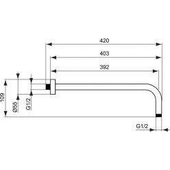 Комплект для душа с термостатом Ideal Standard CERATHERM 100 6 в 1 BD006XC для скрытого монтажа	