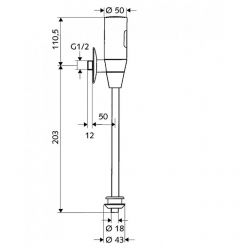 Кран смывной сенсорный 6V для писсуара Schell Schelltronic 011130699