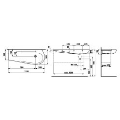 Раковина Laufen Alessi полочка слева, с отв. для смесителя, покрытие LCC, 8149744001041